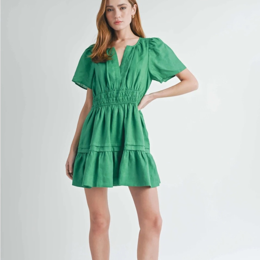 Valencia Smocked Linen Dress
